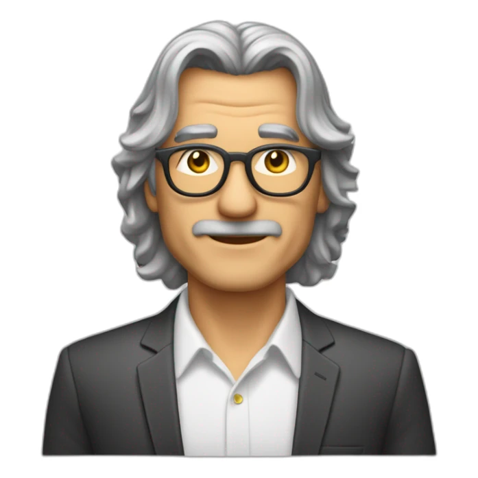 Hombre 50 años,moreno claro, Cabello crespo con mechas amarillas  sticker