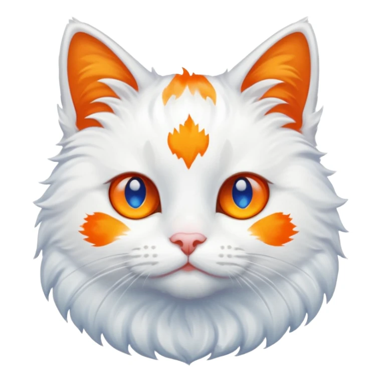 gatito blanco con manchas naranjas y ojos azules sticker