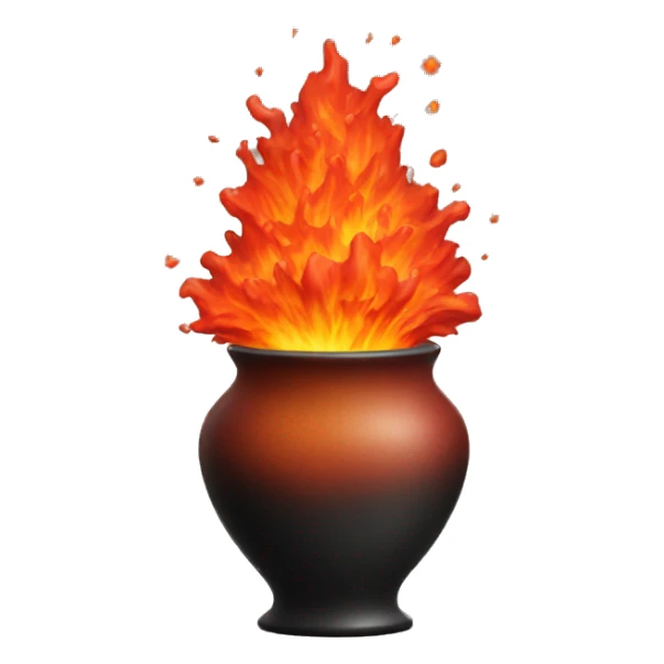 vase full of lava erupting sticker