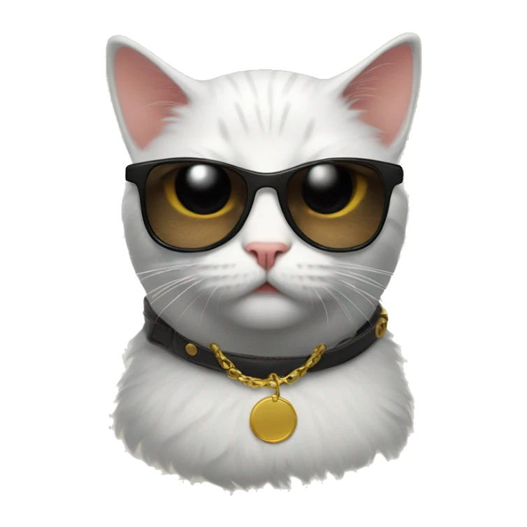 Cat with sunglasses nd wering a huddie  sticker