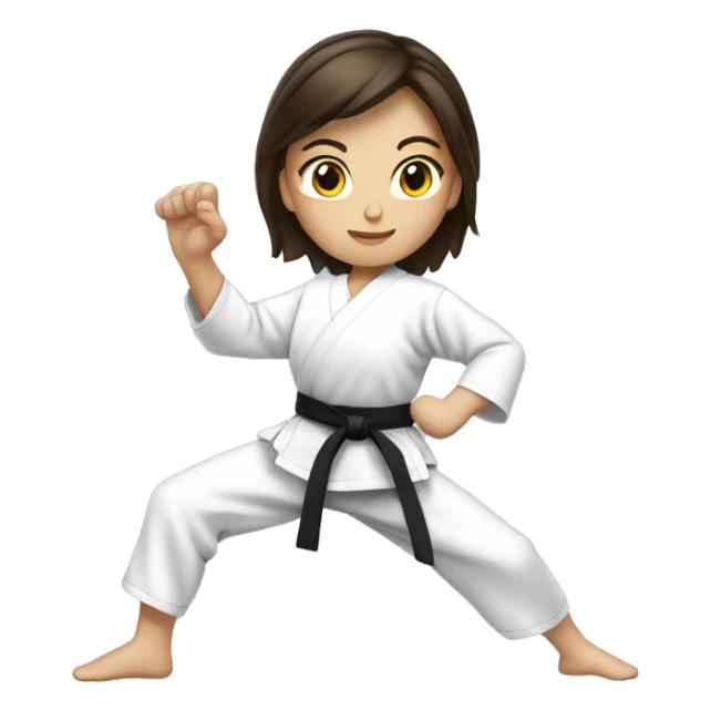 a brunette girl doing karate sticker