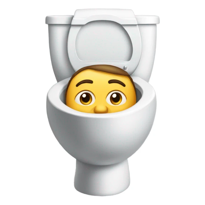 Man with his head sticking out of a toilet sticker