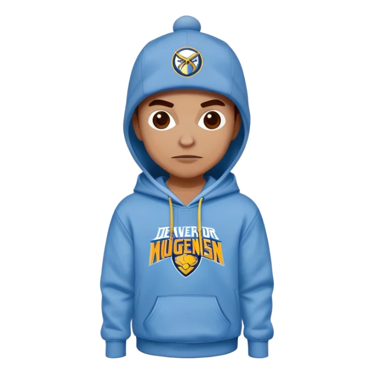 Spider-Man wearing Denver Nuggets hoodie and Colorado avalanche cap sticker