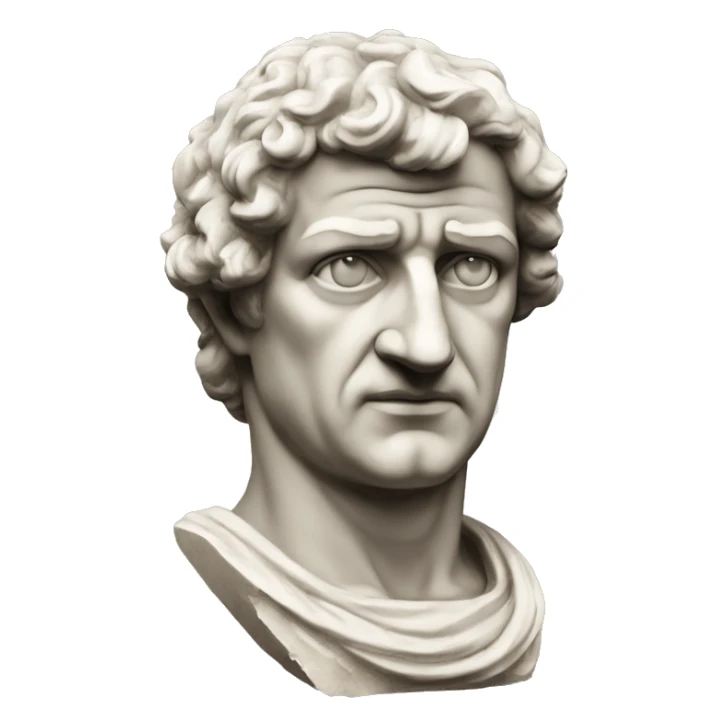 estatua de Marco Aurelio emperador estoico triste sticker