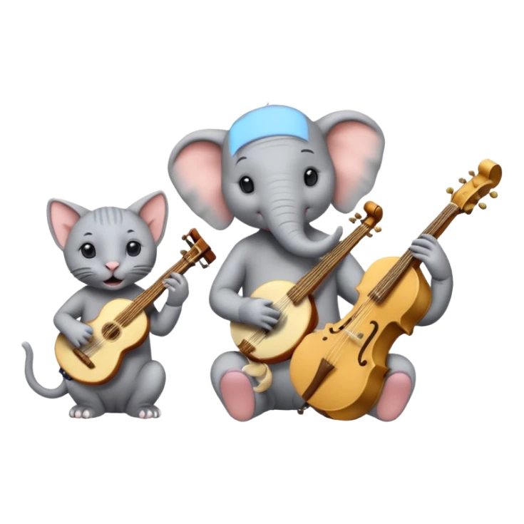 Horton Elephant and 2 Hairless cats trio music band sticker