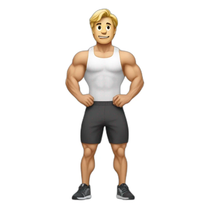 Homme blanc qui fait de la musculation sticker