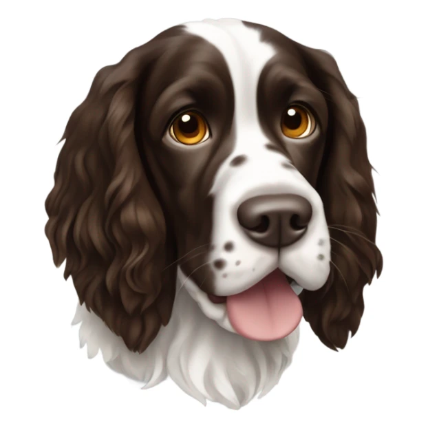 an english springer spaniel that is dark brown and white sticker