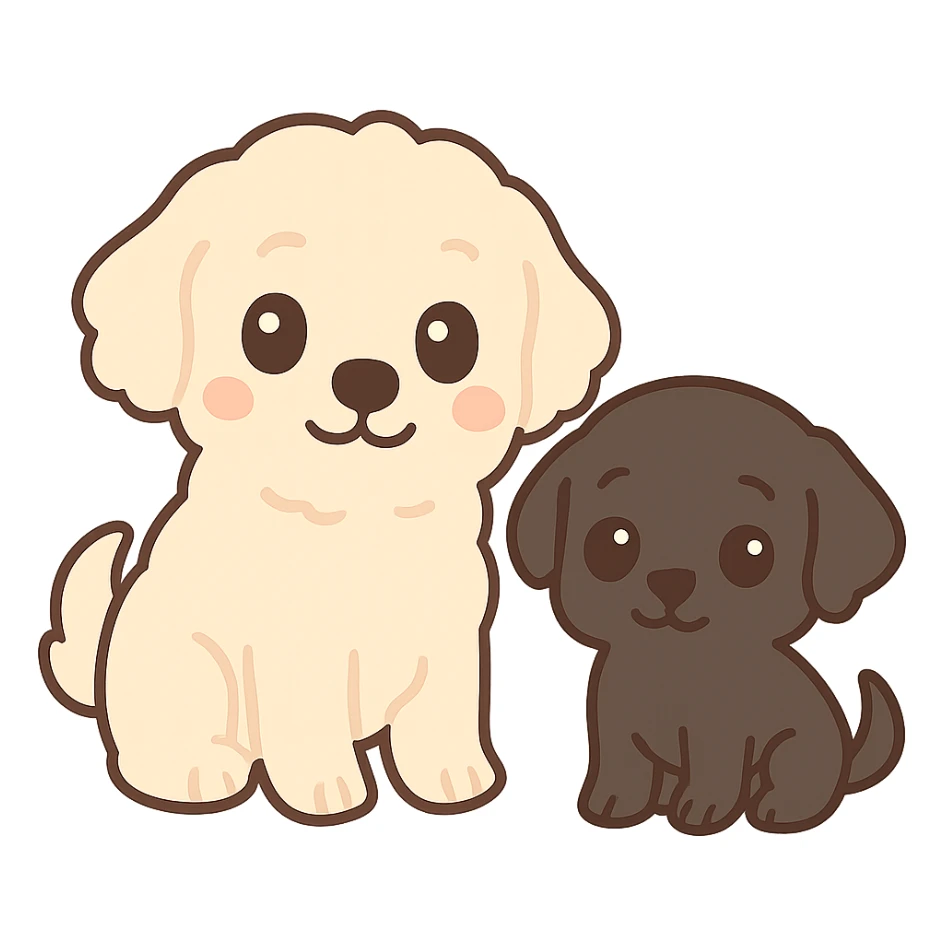 Remove the background and keep only the dogs with a transparent background. sticker