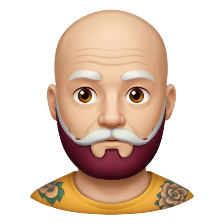   tattooed baldies with white bearded  Half body sticker