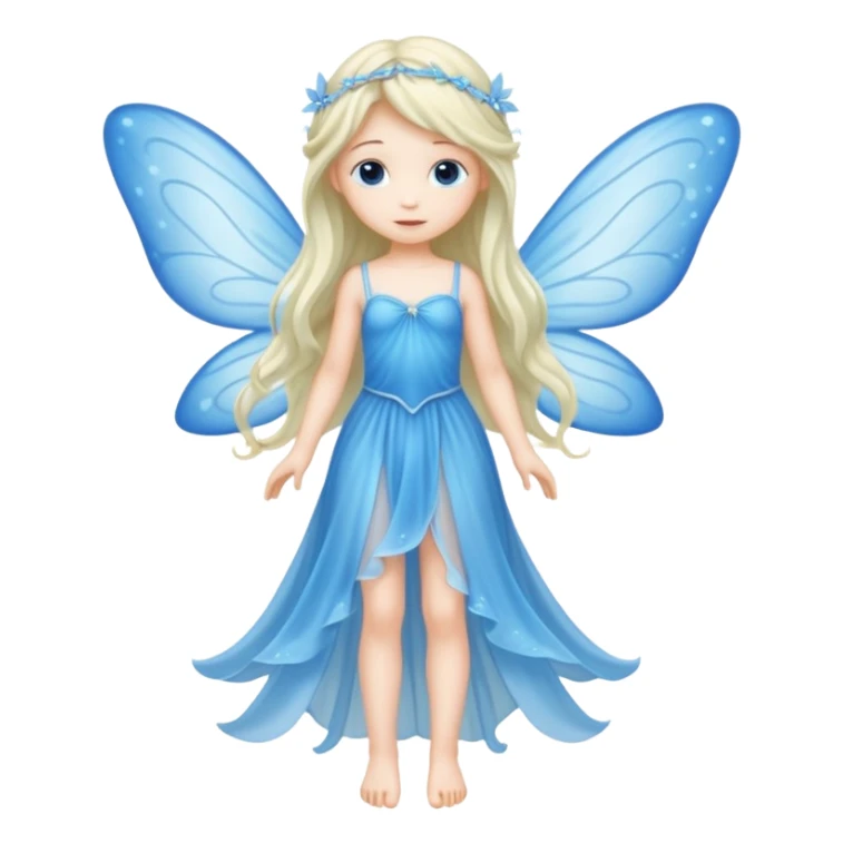 full body of little blue fairy sticker