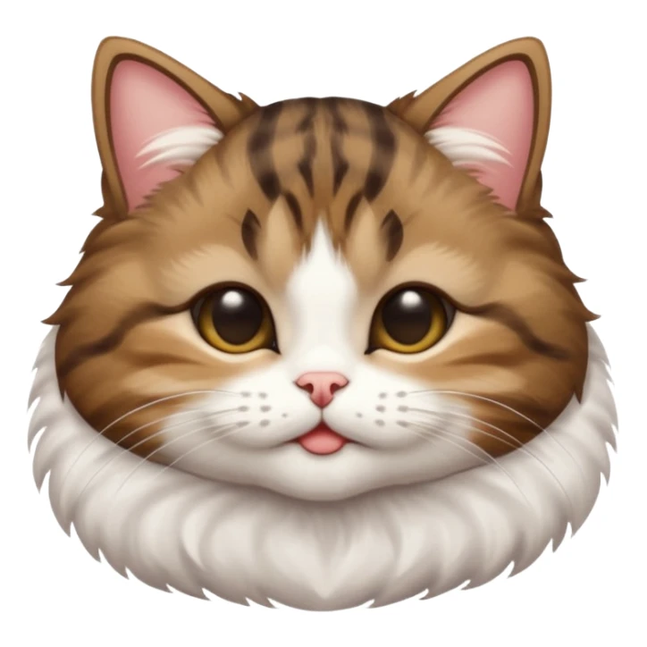 dark brown tabby and white small cat in funny positions upside down with eyes closed sticker