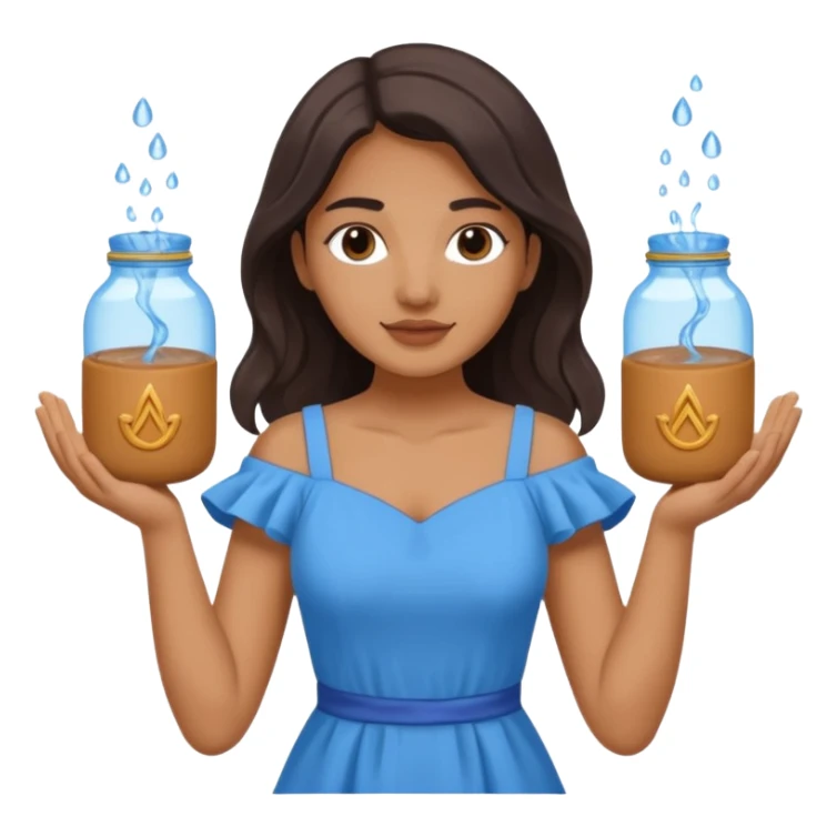 Water bearer holding do jars and spiking water inspired by aquarius sign sticker