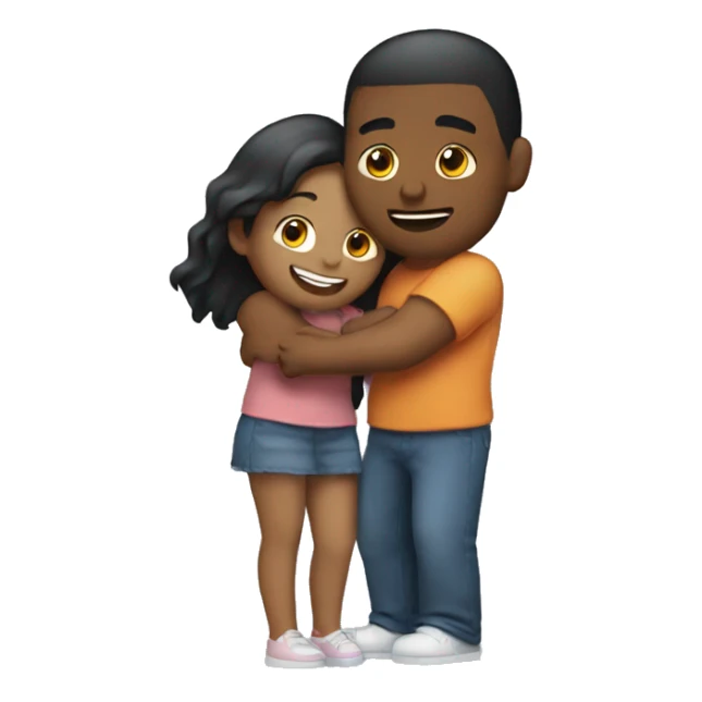 Girl with her boyfriend hugging sticker