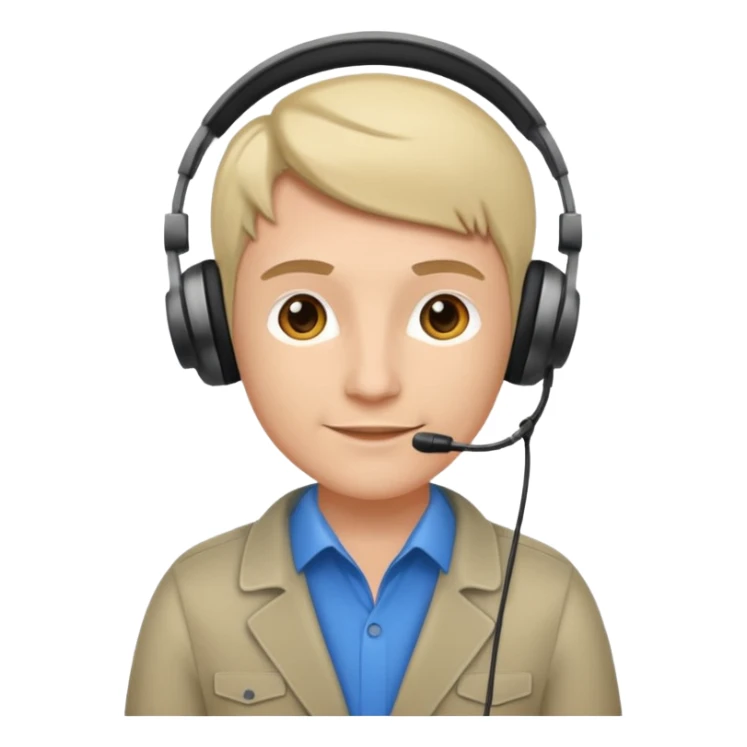 a sales agent with headphones sticker