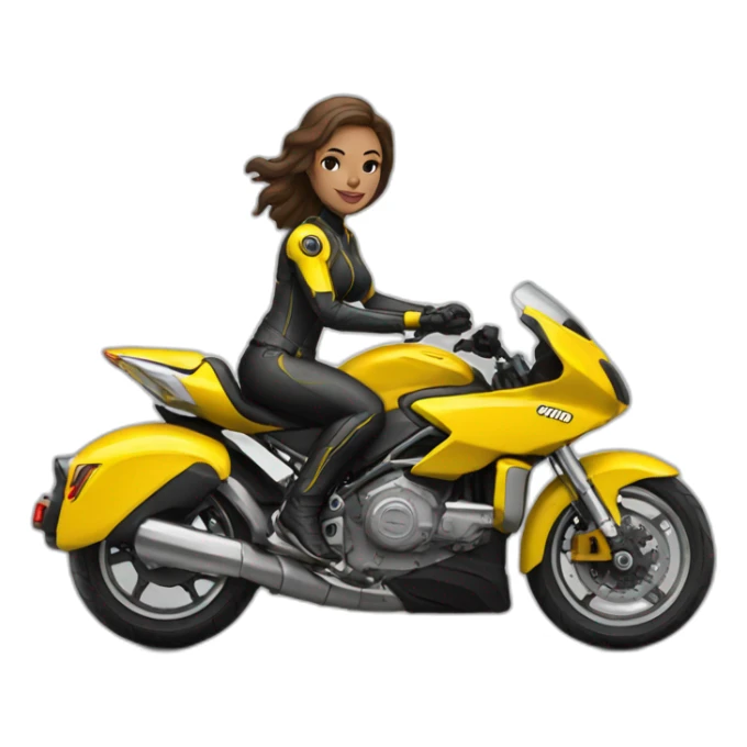 Woman and can am motocicleta amarilla sticker