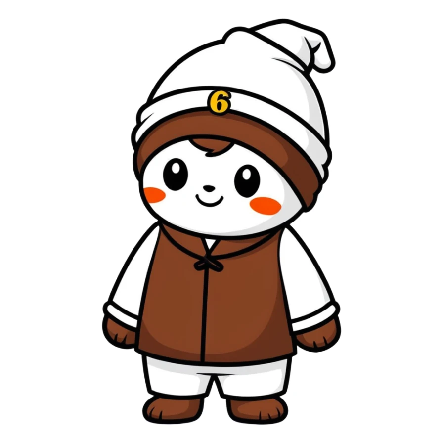 dubai chocolate matcha labubu with a hat that says 67 sticker