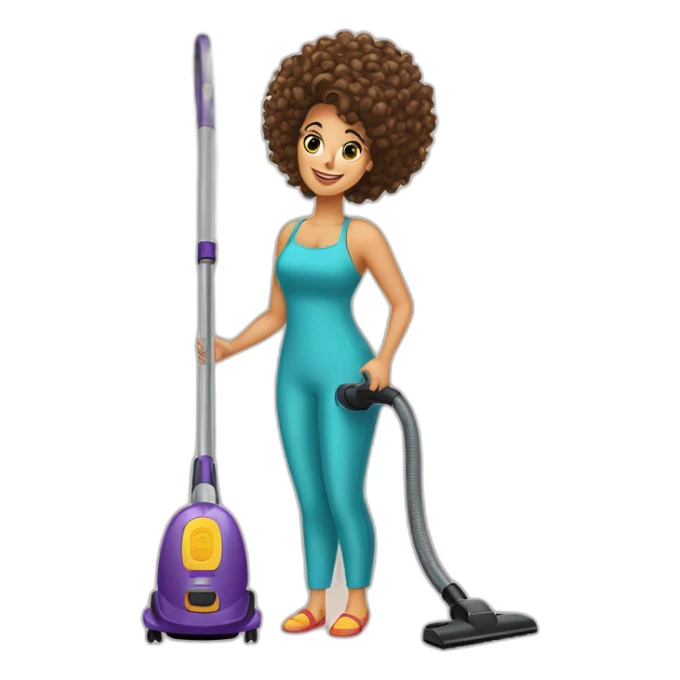 a Moroccan curvyhair do the housework vacuum cleaner sticker