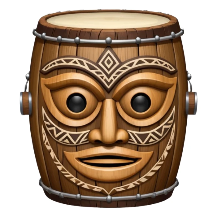Drum Mask – Mask shaped with tribal style. sticker
