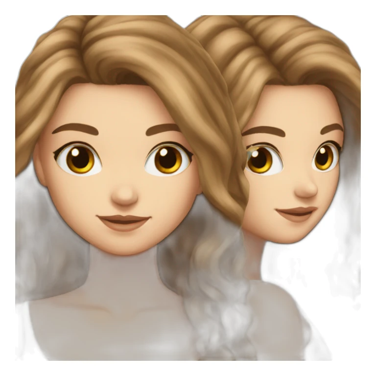 Beautiful white girl brown long hair  sticker