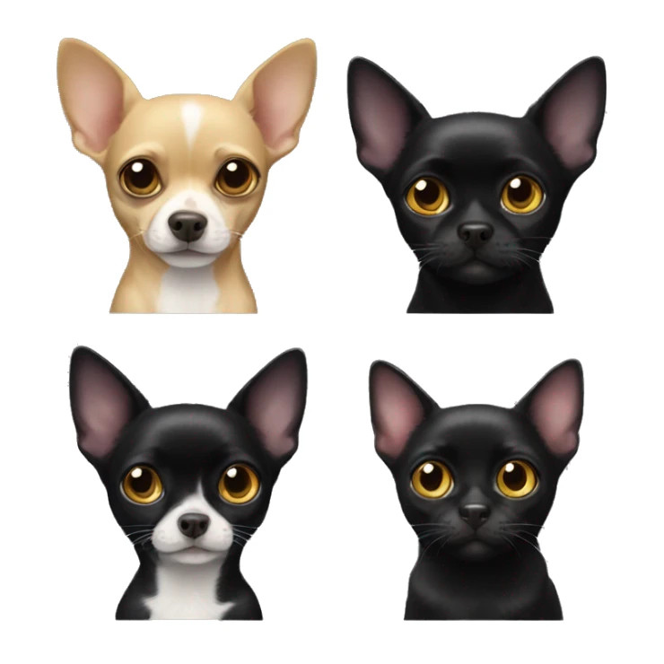 Chihuahua and black cat sticker