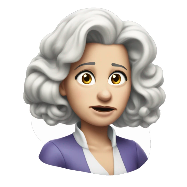photorealistic Ursula von der Leyenl sad sticker