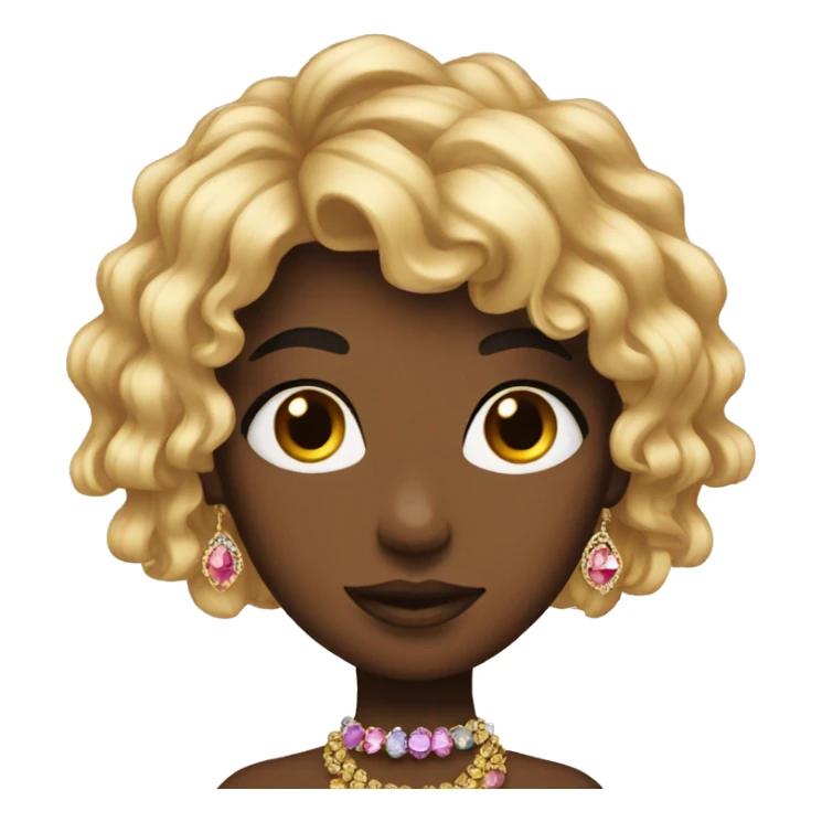 a girl with hair made from jewels sticker