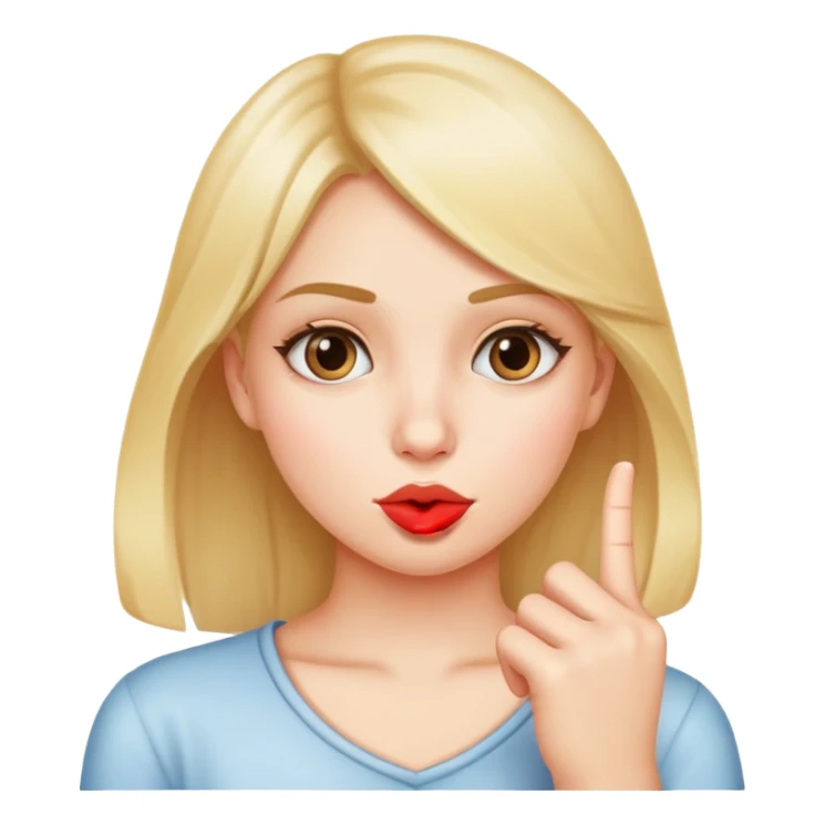 a girl with one finger infront of her lips, signaling "secret" sticker