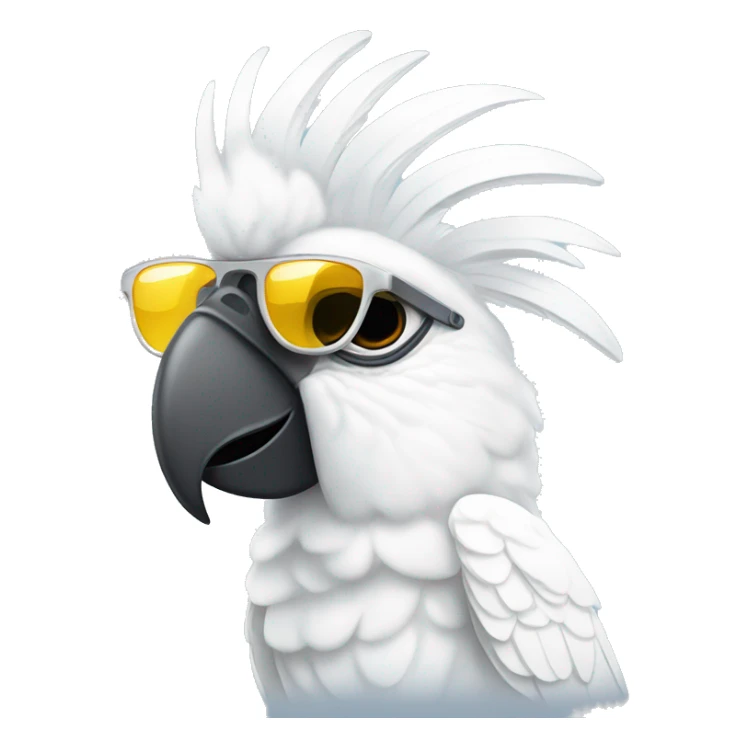 Front white cockatoo with sunglasses sticker