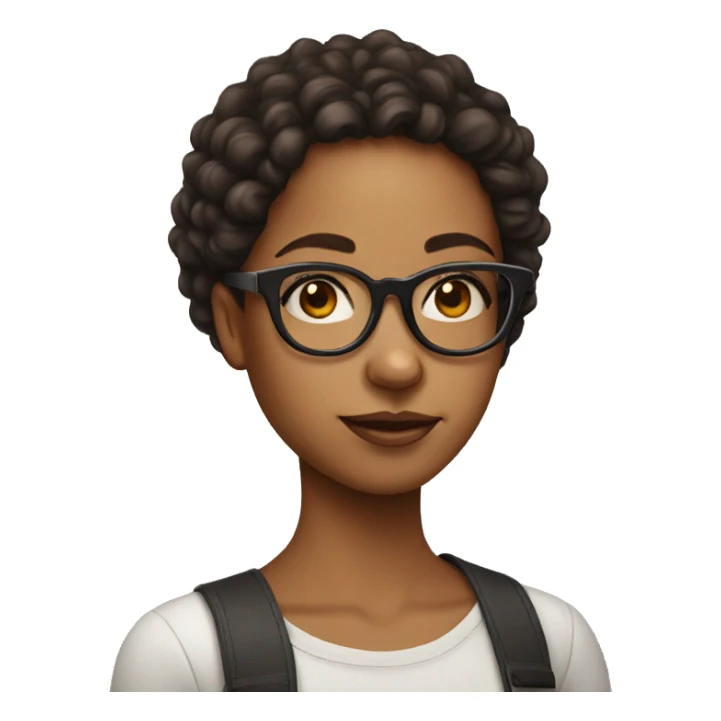Girl with glasses portrait sticker