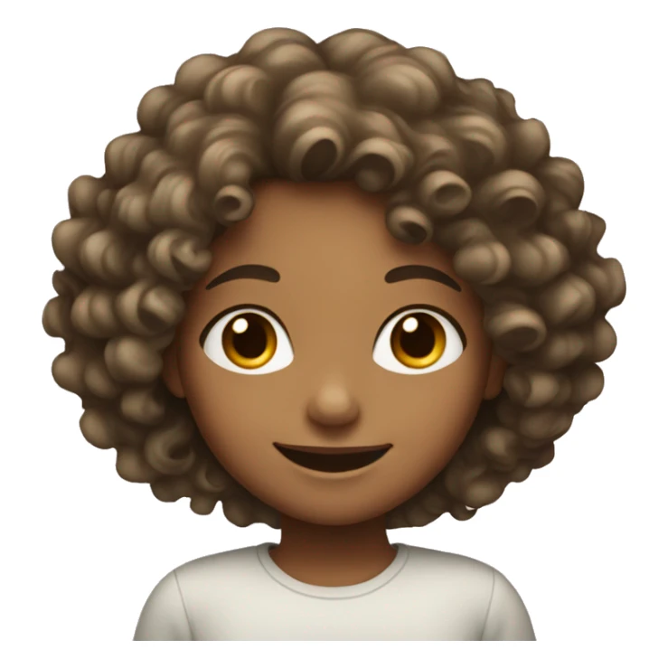 Smiling girl with a soft curly hair  sticker