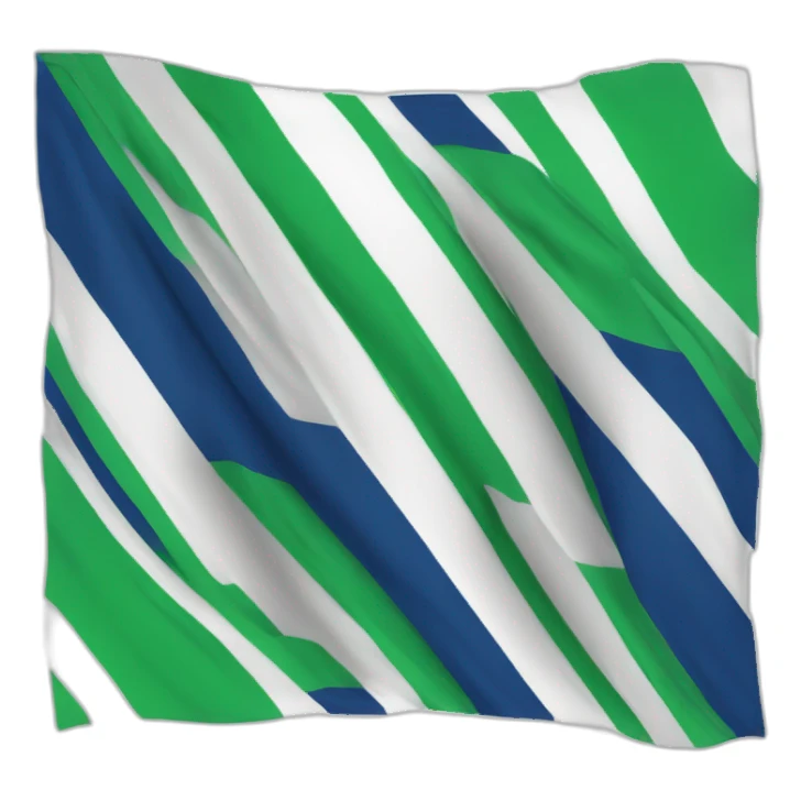 Drapeau à trois bandes horizontales, bleu en haut, blanc au milieu, vert en bas sticker