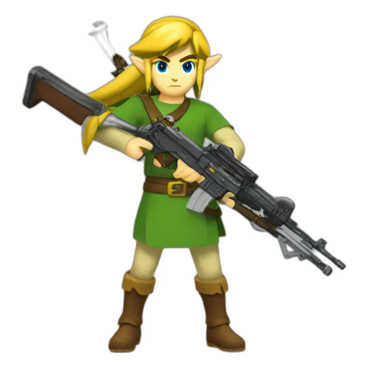 Link (Legend of Zelda) wielding an AR-15 sticker