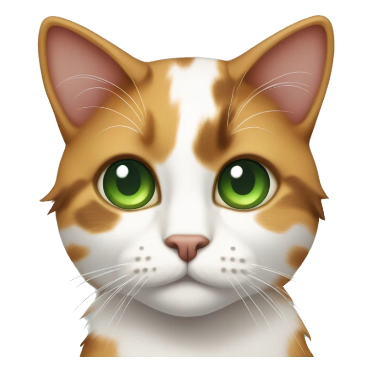 calico cat with green eyes full body sticker