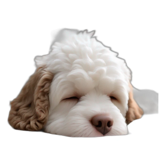 A Lagotto Romagnolo starting to sleep, zzz sticker
