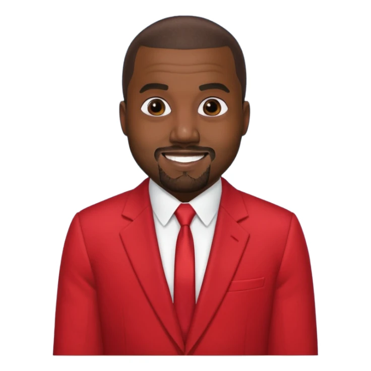 kanye west in red suit sticker