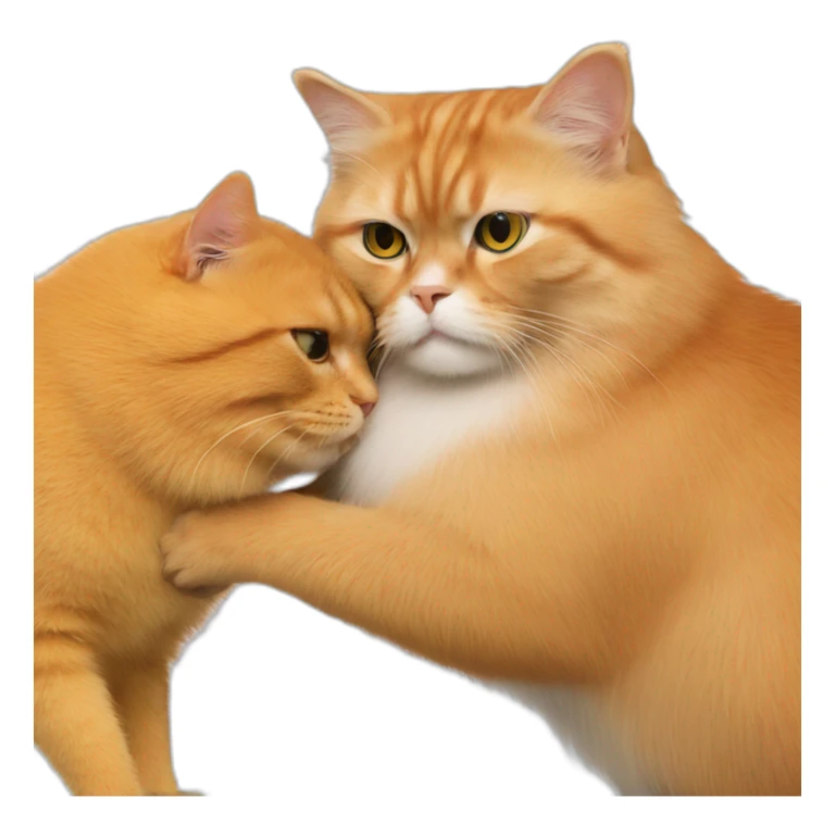 Orange persian cat hugs a capibara sticker