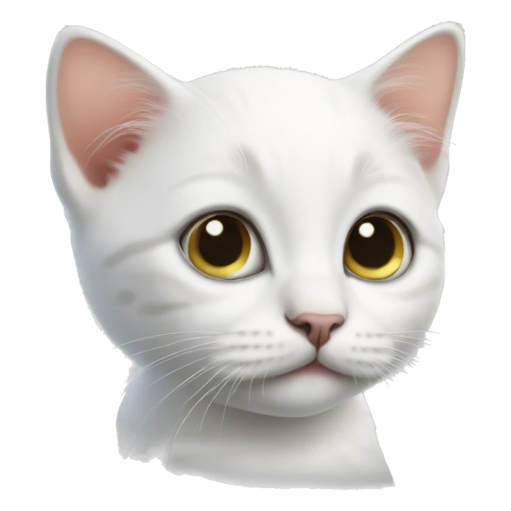 White kitten long eyeslahes sticker