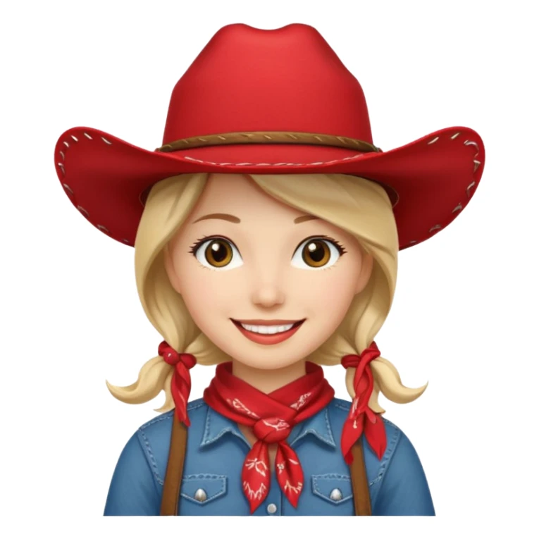 cowgirl with really cool cowgirl hat smiling sticker
