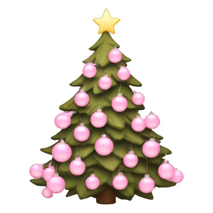 christmas tree with light pink lights and light pink ornaments  sticker