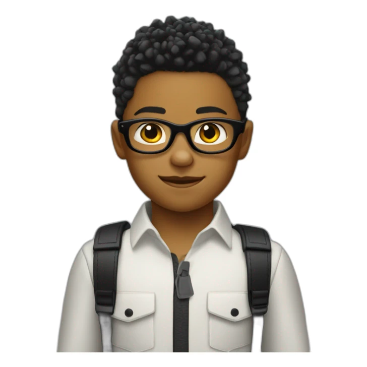 white 8 year old boy with black glasses and blond spikey hair sticker