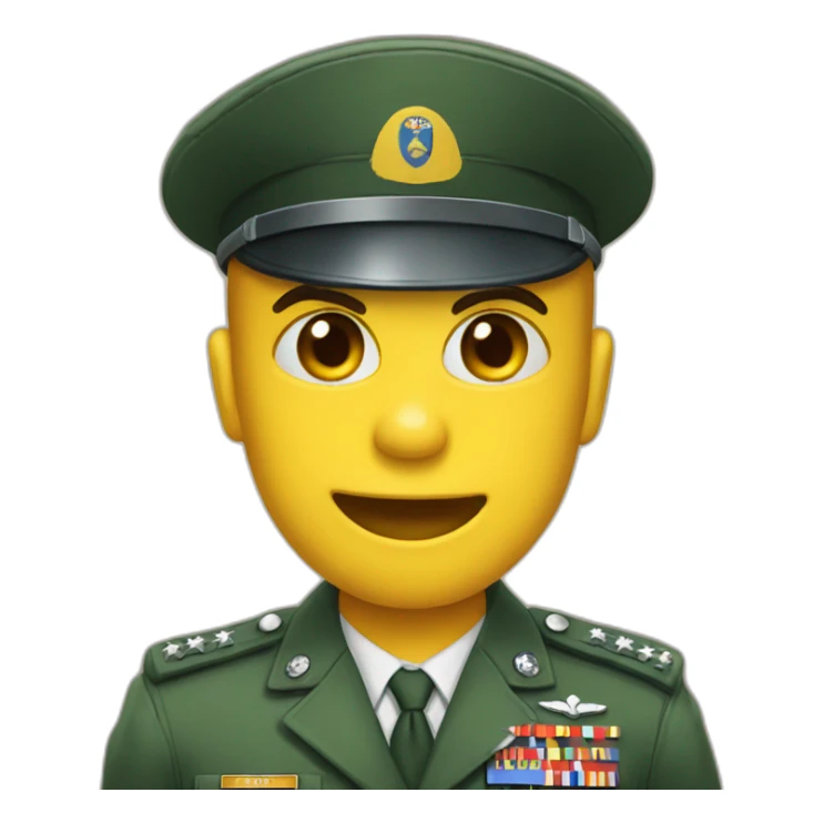 Cryng emoji with military salute sticker