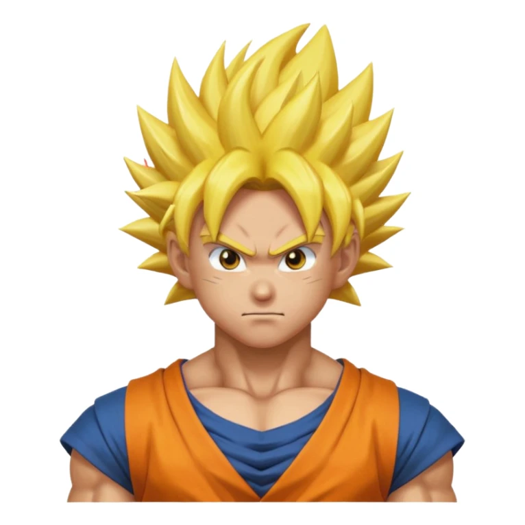 Goku's transformation with yellow hair emoji sticker