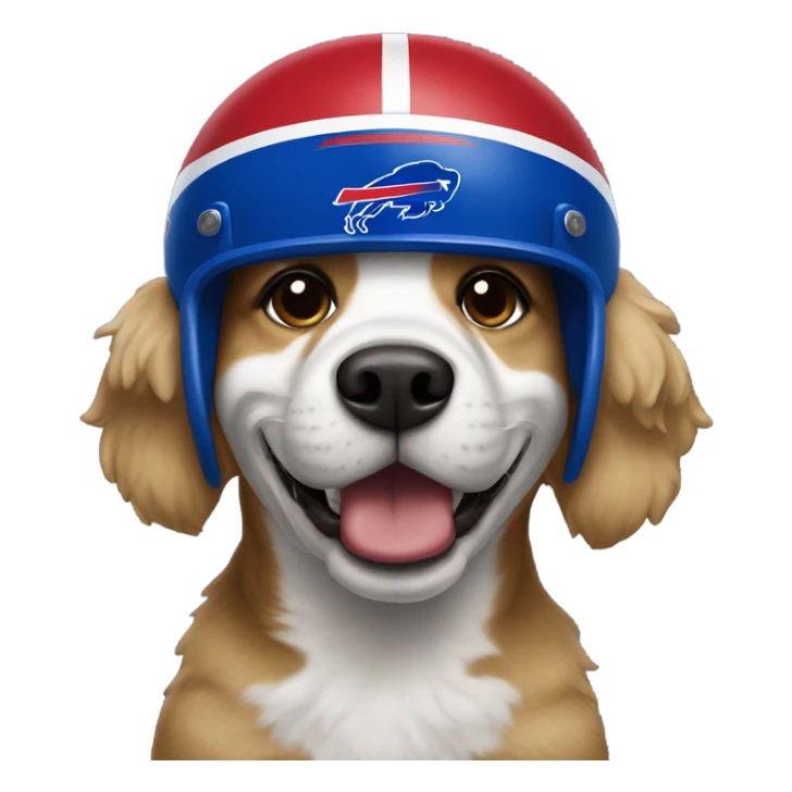 Havanees dog wearing a Buffalo Bills helmet  sticker