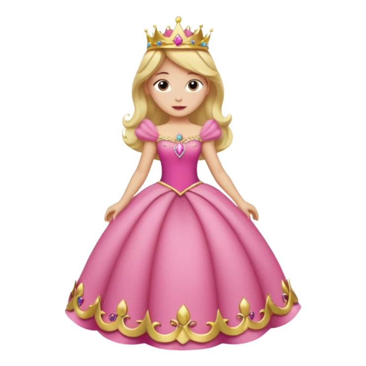 Princesa aurora Disney com vestido grande roda com uma tiara pequena e corpo inteiro, sticker