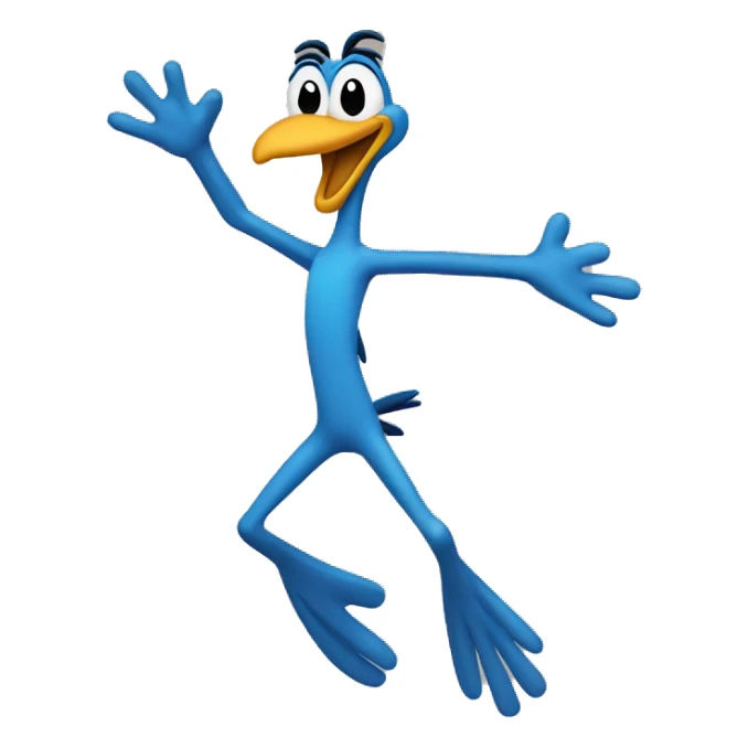 road runner putting arms in the air sticker
