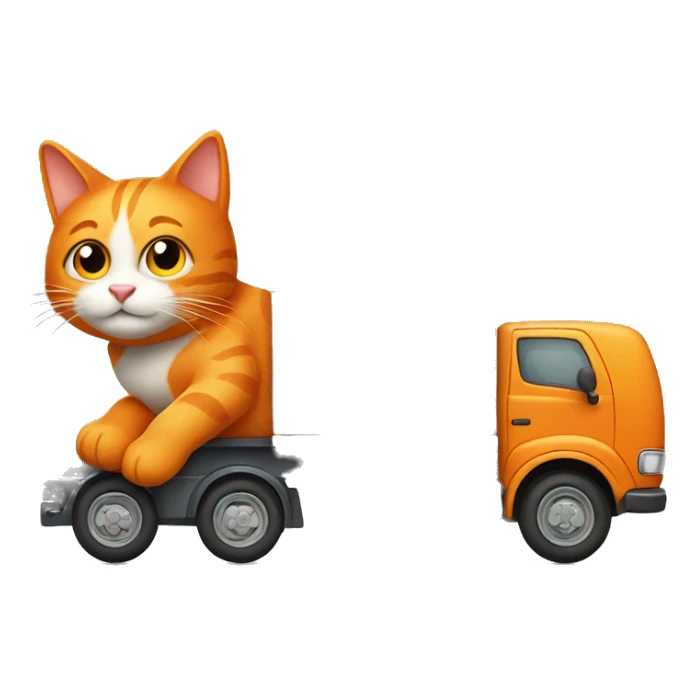 Orange cat driving a moving truck sticker