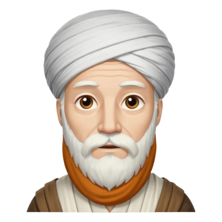 abraham from the bible, long white beard, with long turban sticker