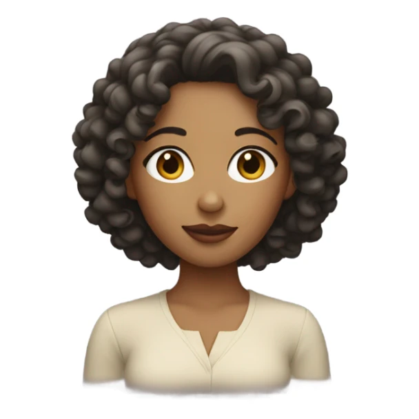 A olive skinned woman with curly hair (volume black curls) sticker