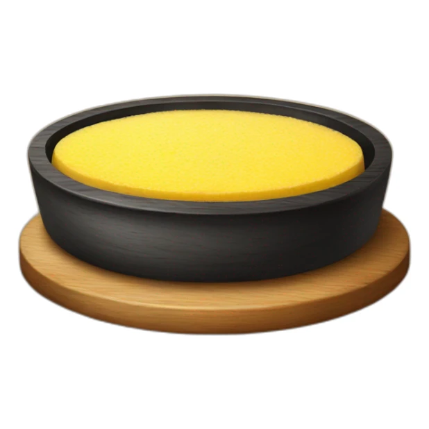 Polenta in round wood plate sticker