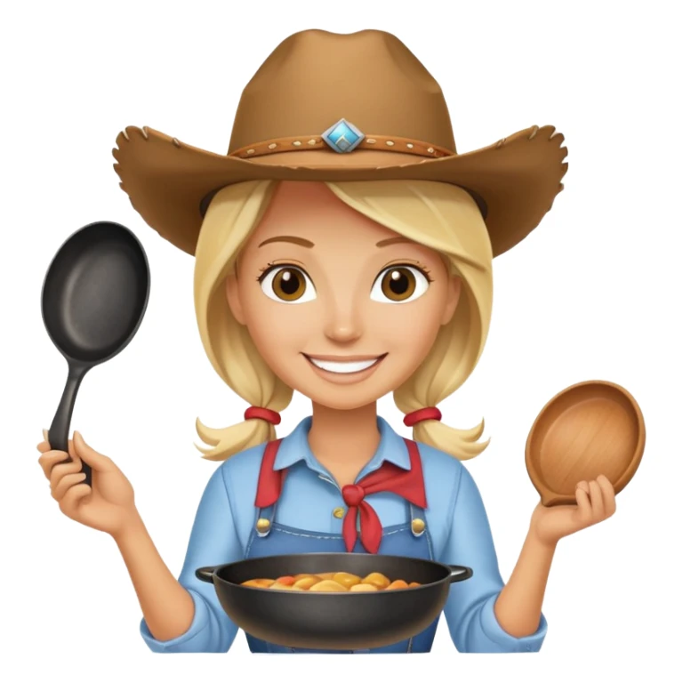 Female blonde cowboy cook sticker